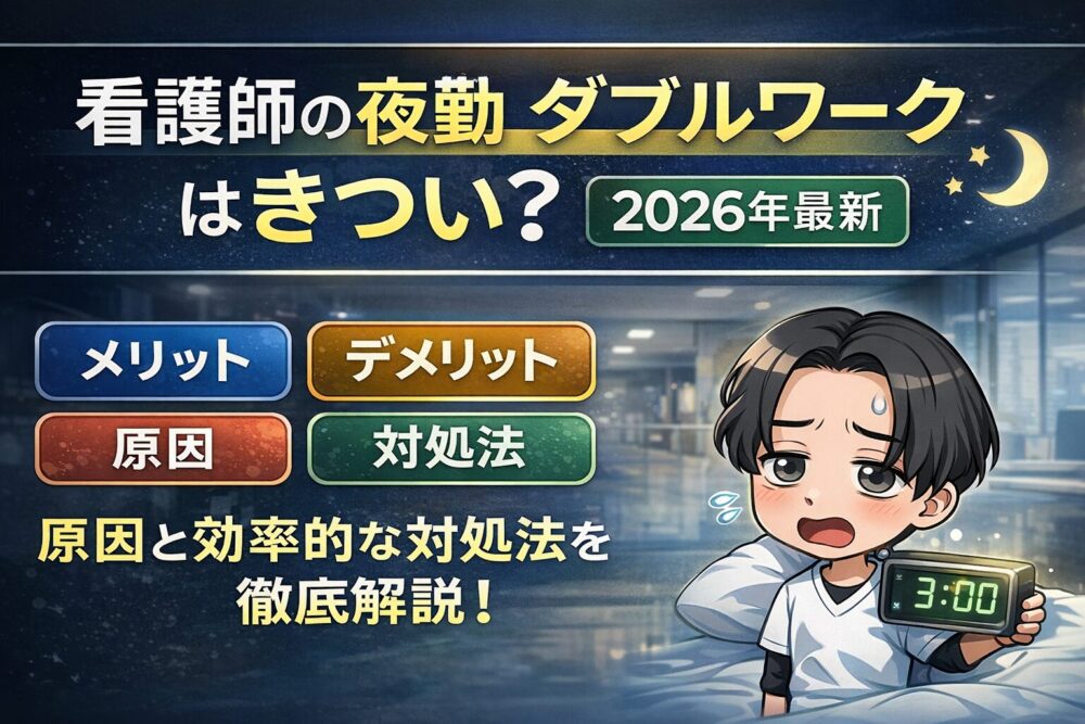 看護師の夜勤ダブルワークはきつい？【2026年最新】メリット・デメリット・原因と効率的な対処法を徹底解説